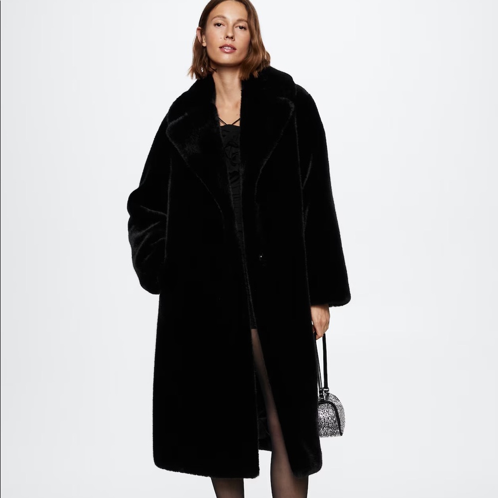 MANGO FAUX FUR COAT